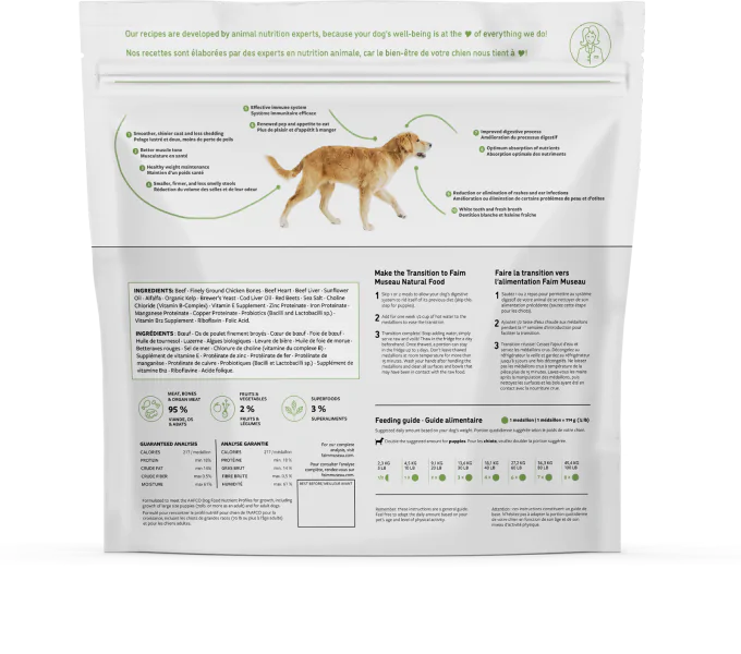 Nourriture crue pour chien Faim Museau - Simplement Bœuf