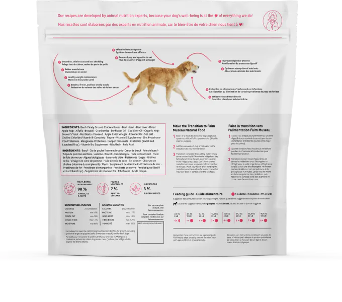 Nourriture crue pour chien Faim Museau - Bœuf & Pomme