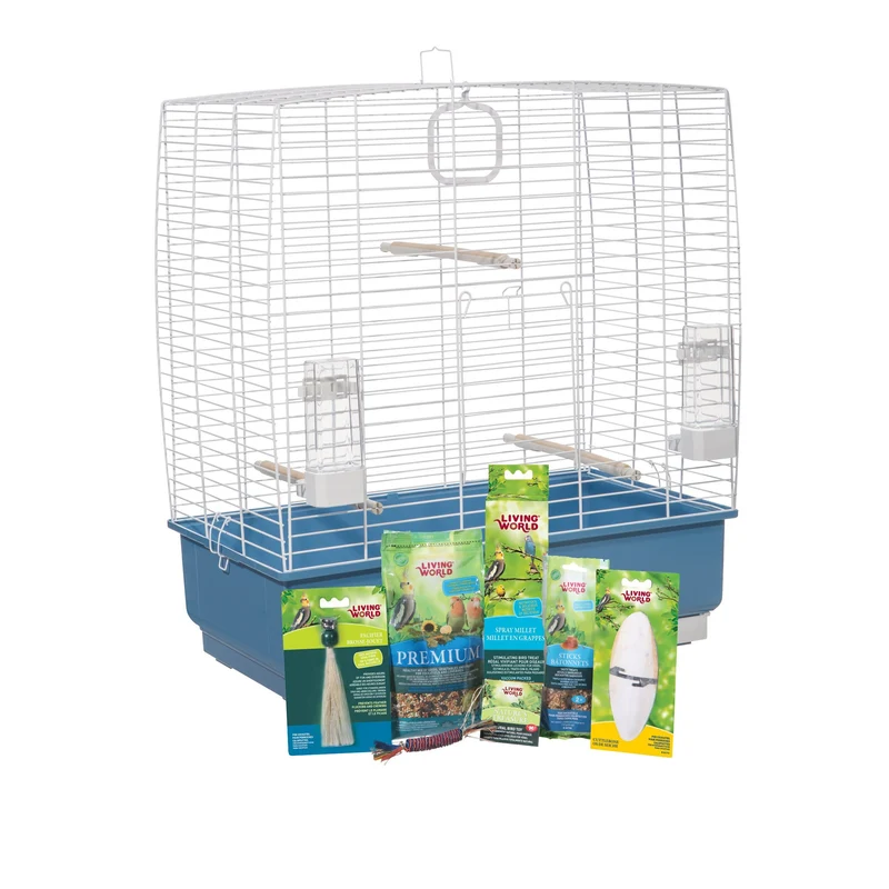 Cage équipée Living World pour perruches calopsittes - 61 x 33 x 67 cm (24 x 13 x 26,4 po)