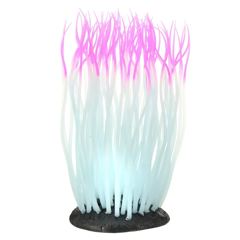 Anémone Décoration pour aquarium GLOW large, rose