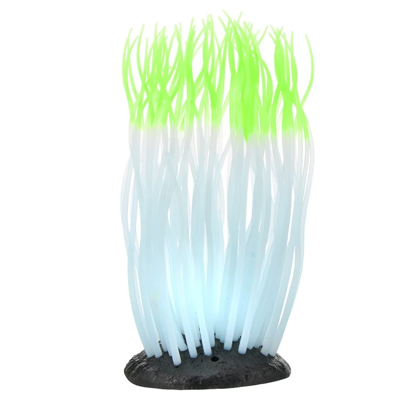 Anémone Décoration pour aquarium GLOW large, vert
