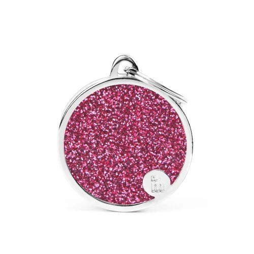 Médaille collection SHINE, CIRCLE GLITTER ROSE, PETIT