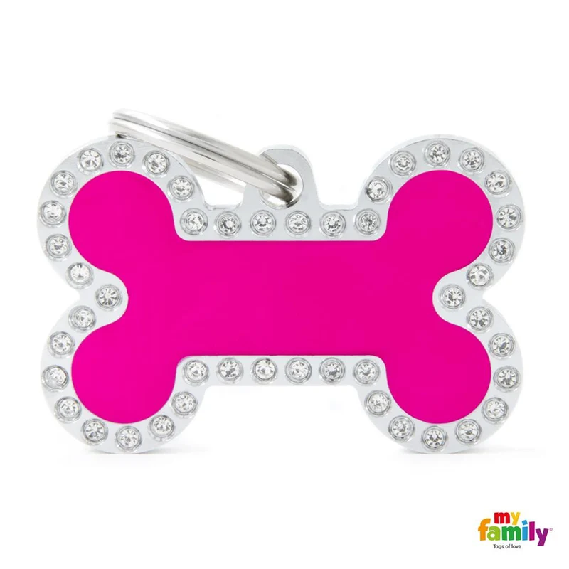 Médaille collection GLAM, "FUCHSIA STRASS" GRAND
