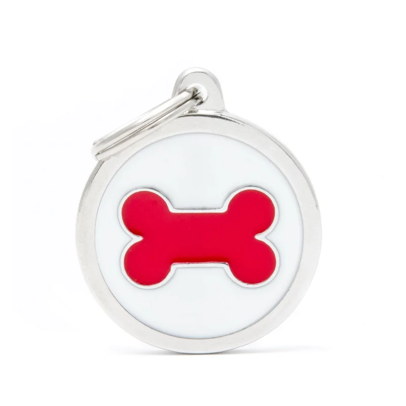 Médaille collection Charms, CERCLE BLANC OS ROUGE, GRAND