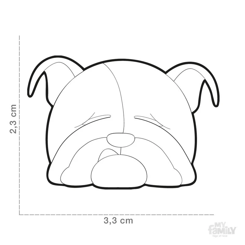 Médaille pour chien collection Friends, BOULEDOGUE ANGLAIS
