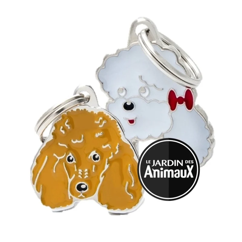 Médaille pour chien collection Friends, CANICHE, Couleurs variées