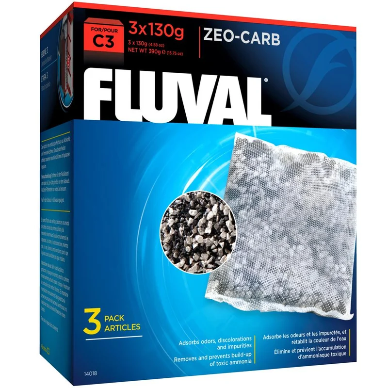 Fluval Masses filtrantes Zeo-Carb Série C3 - Paquet de 3