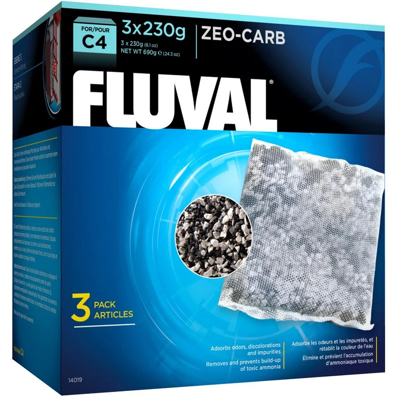 Fluval Masses filtrantes Zeo-Carb Série C4 - Paquet de 3