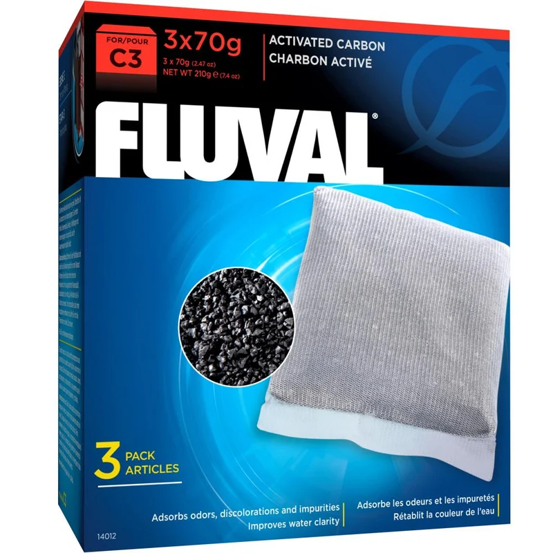 Fluval Charbon activé Série C3 - Paquet de 3