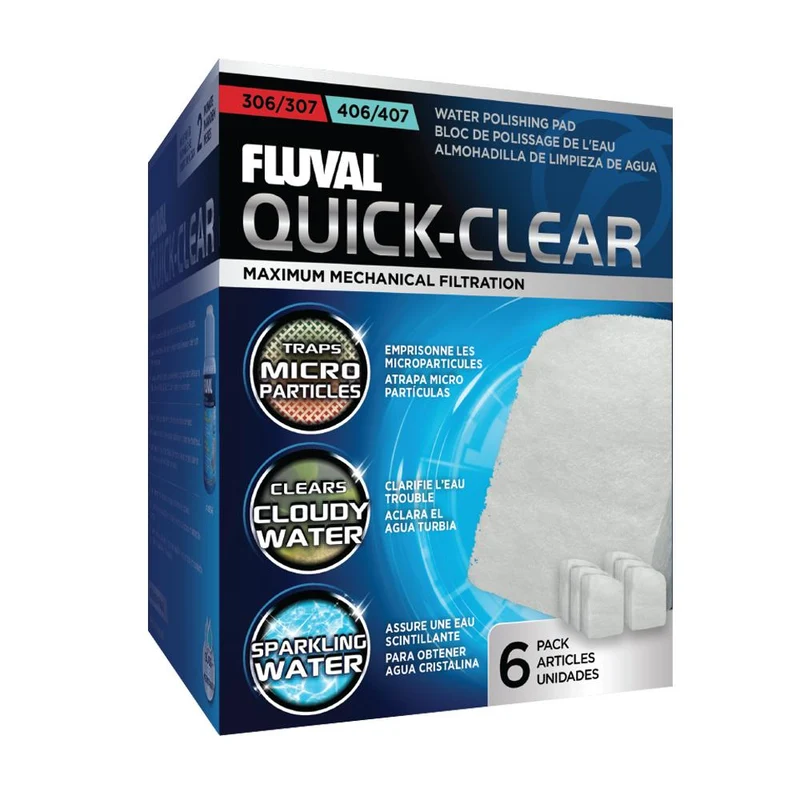 Blocs de polissage Quick Clear de l'eau paquet de 6 Série 306/307 et 406/407 Fluval