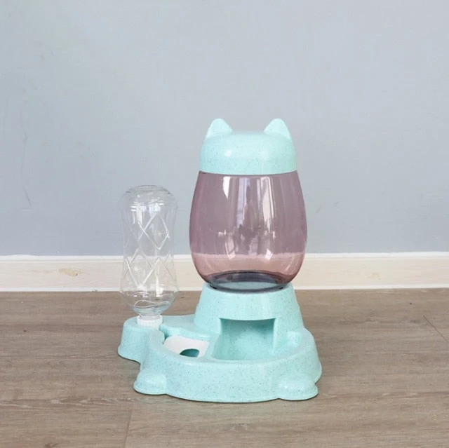 Pet Dog Cat Automatic Feeder Bow