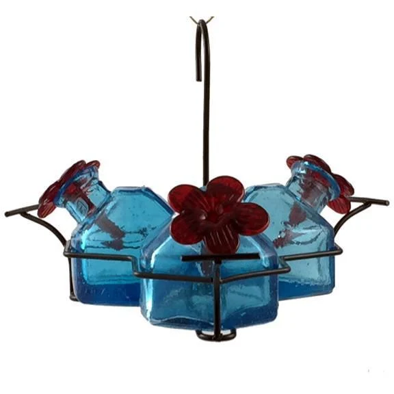 Bouquet Classic 3 Hummingbird Feeder - Aqua