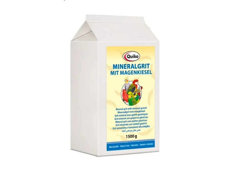 Gravier minéral Quiko avec cailloux de gésier pour oiseaux d'ornement, 1.500 g