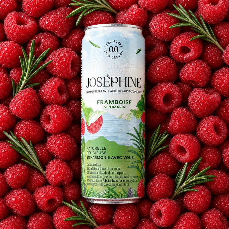 Eau Pétillante Framboise & Romarin