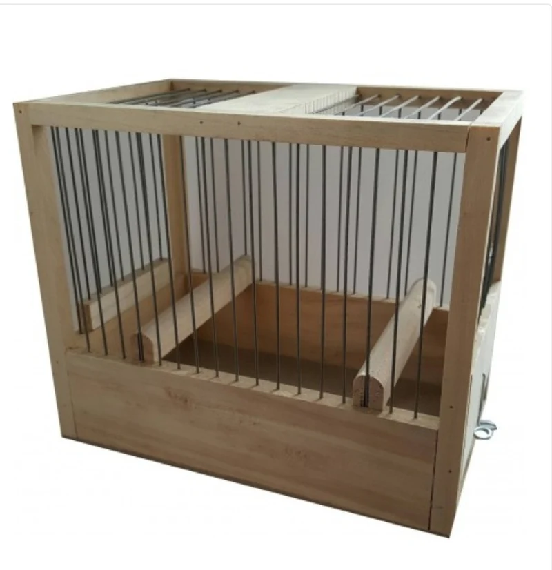 Cage chantante en bois 21x24x16cm