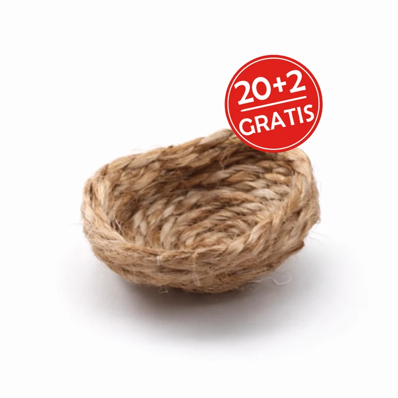 20+2 nids incrustés GRATUITS en sisal 9 cm