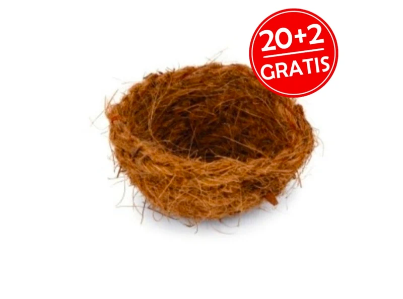 20+2 nids incrustés gratuits en coco de 9 cm