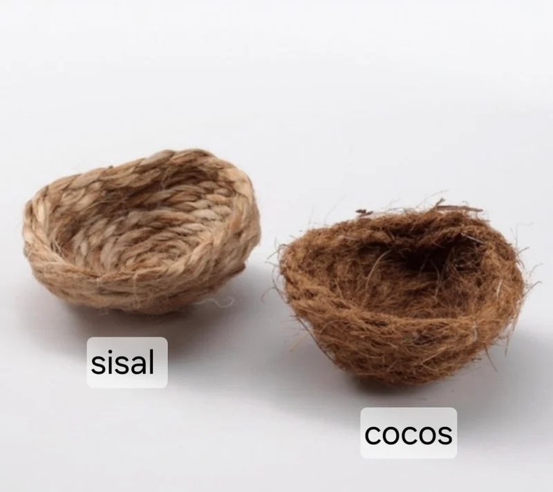 Nid incrusté en sisal ou en coco Ø 9 cm
