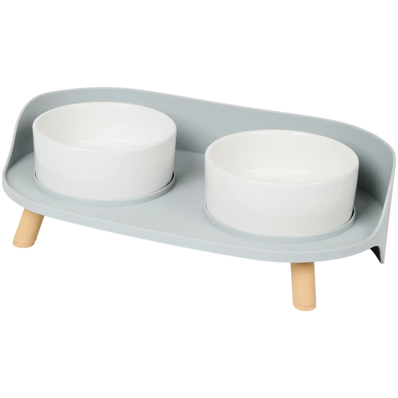 Mangeoire double sur pieds 38 x 11 x 20 cm |
