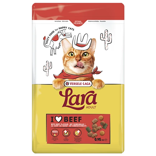 Lara Adult Saveur Bœuf 950 grammes - Délicieux morceaux de bœuf - Chats adultes