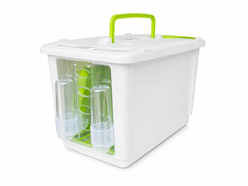 Boîte de transport avec couvercle « VERT » 1 compartiment petit plastique (NZ84) STA