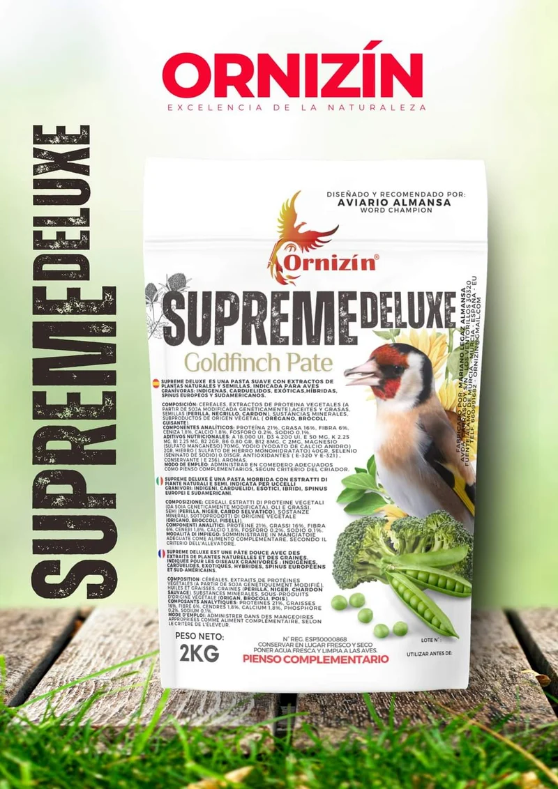 Pâtée aux œufs verte Supreme Deluxe 2 kg + 21 % de protéines - Ornizin - L'original