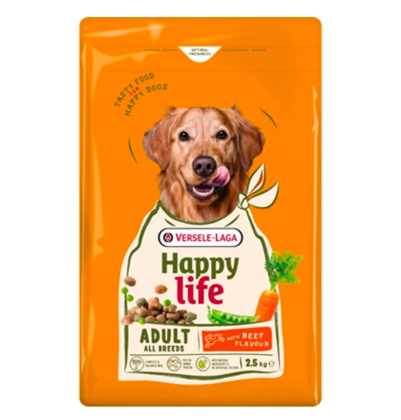 Happy Life Adult Beef - Nourriture pour chiens 12.5 kg - Versele Laga