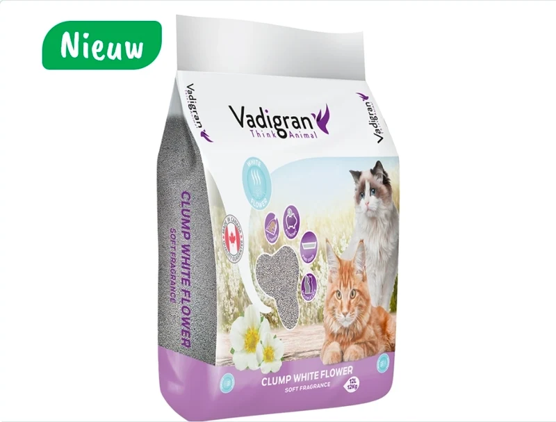 NOUVELLE Litière pour chat Bentonite White Blossom 12 kg-12L