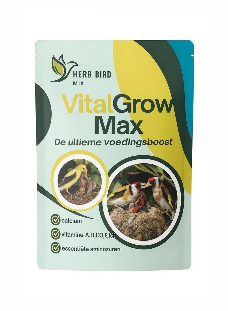 VitalGrow Max 500 grammes - Calcium, vitamines et acides aminés essentiels - Mélange d'herbes pour oiseaux