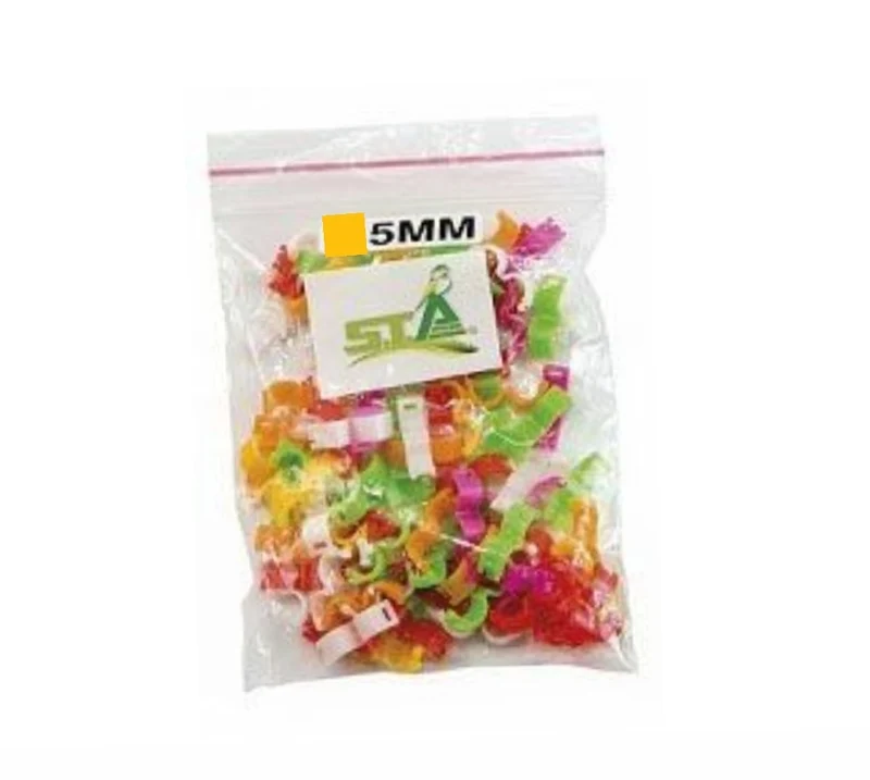 Anneaux à clic en plastique 5 mm - Couleurs mélangées - 100 pièces - STA