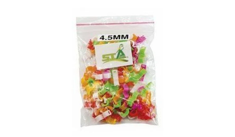 Anneaux à clic en plastique 4.5 mm - Couleurs mélangées - 100 pièces - STA