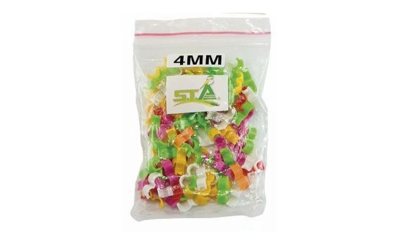 Anneaux à clic en plastique 4 mm - Couleurs mélangées - 100 pièces - STA