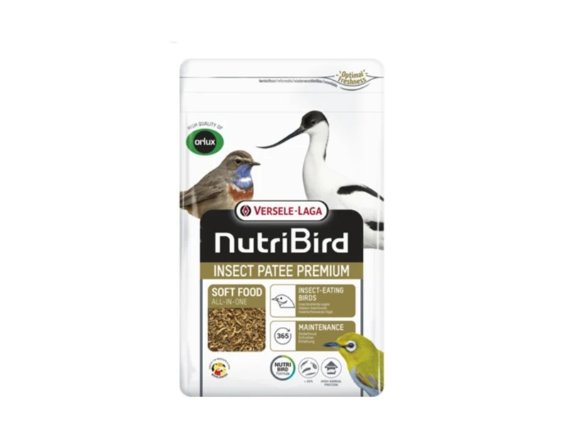 Pâtée d'insectes Nutribird Premium 500 grammes Min. 50% d'insectes. Aliment complet pour tous les insectivores