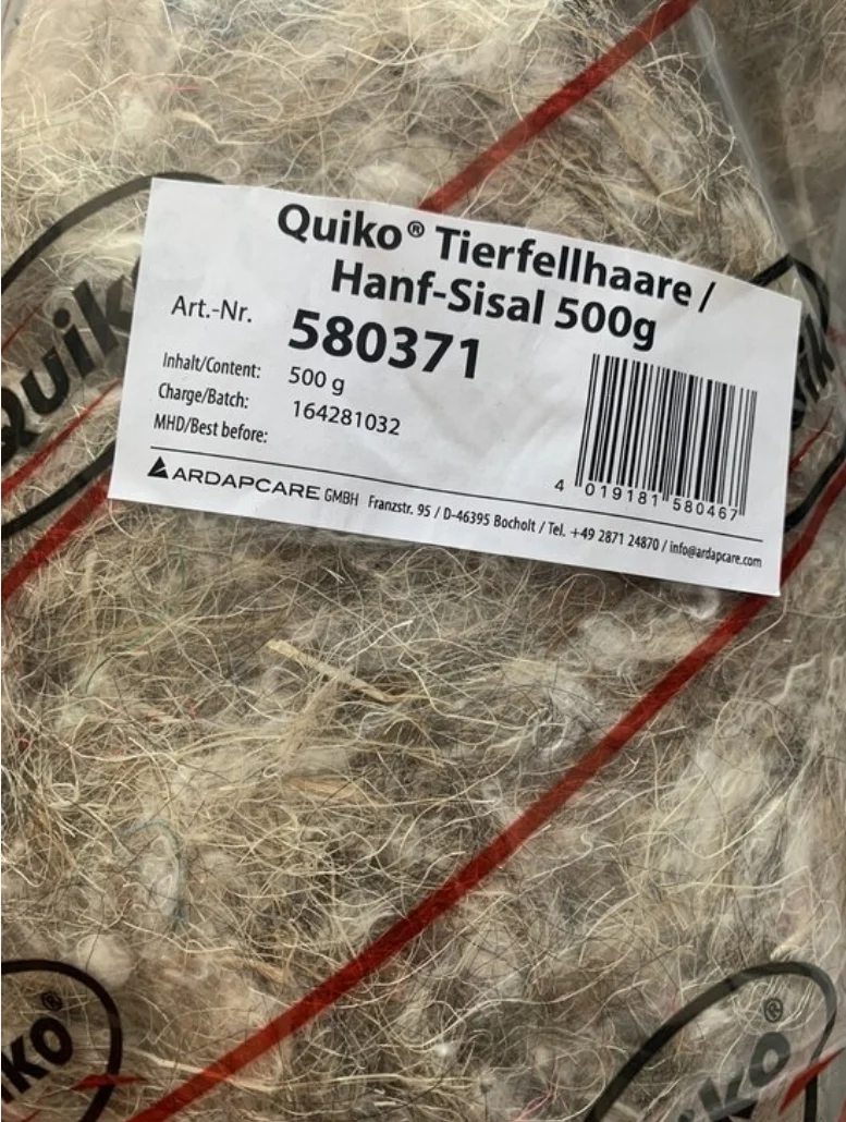 Quiko Sisel de chanvre en poils d'animaux - Matériau du nid 500 grammes