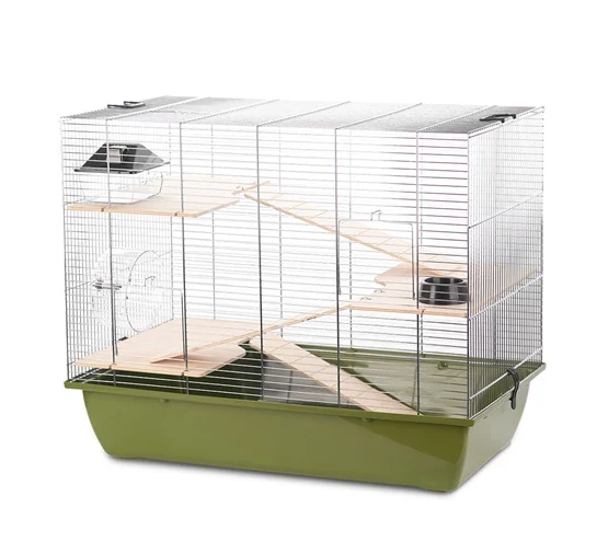 duvoplus cage pour rongeurs natural charlie 3 vert olive/zinc