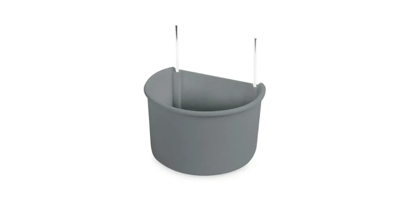 Gamelle perroquet crochets aluminium 11x6.5x gris RECYCLÉ
