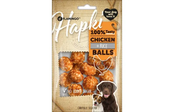 Boulettes de poulet et riz 75 grammes, Flamingo
