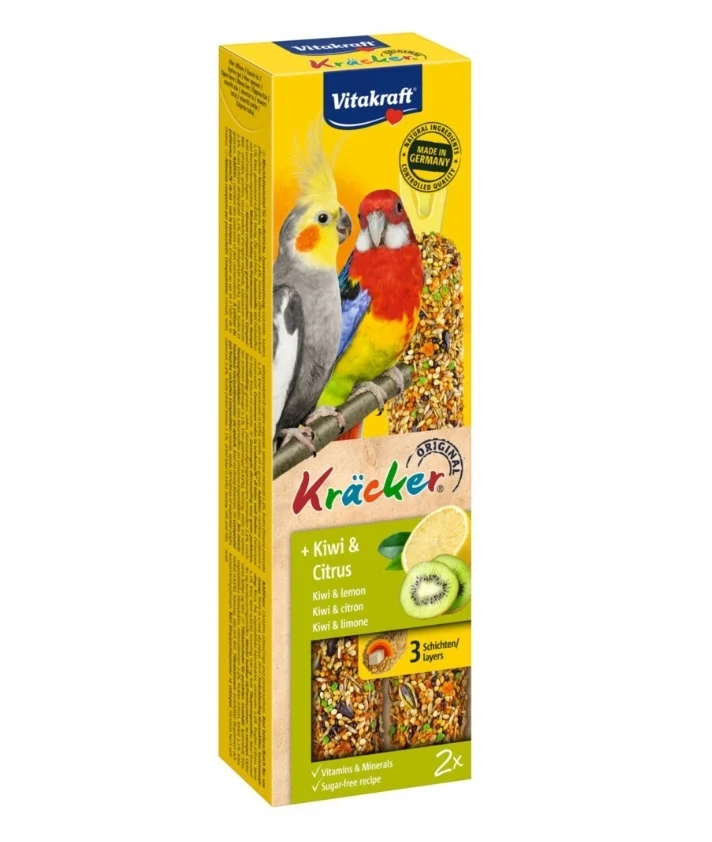 Vitakraft Cockatiel Kracker Kiwi - Agrumes 2 pièces