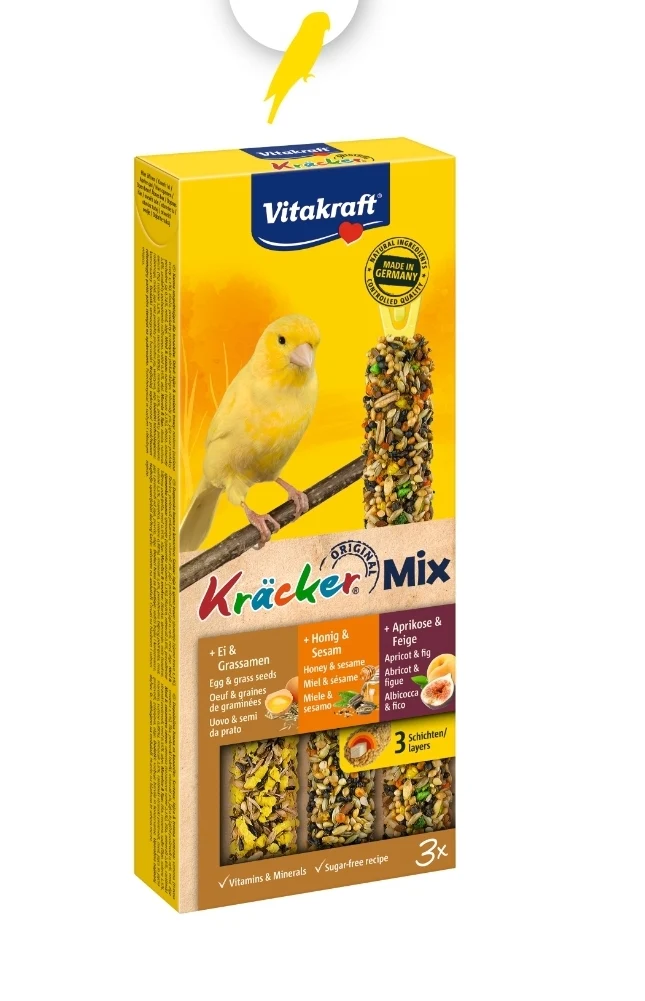 Vitakraft Kräcker Mix œuf canari/abricot/miel 3 pièces