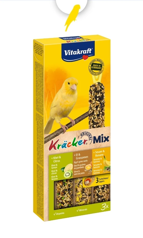 Vitakraft Kräcker Mix œuf canari/kiwi/banane 3 pièces