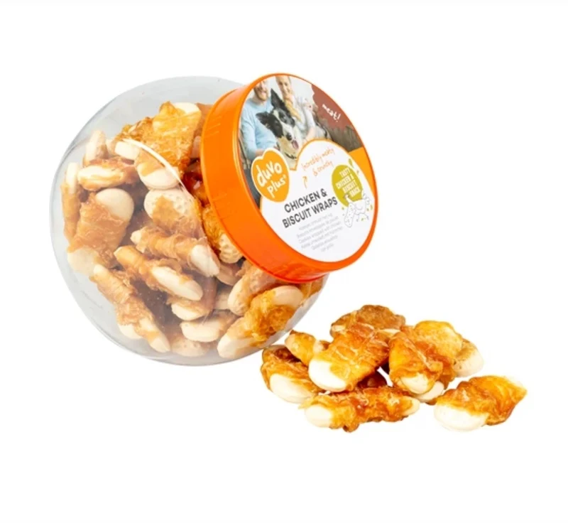 Duvoplus wraps au poulet et biscuits 400 grammes ± 52 pièces