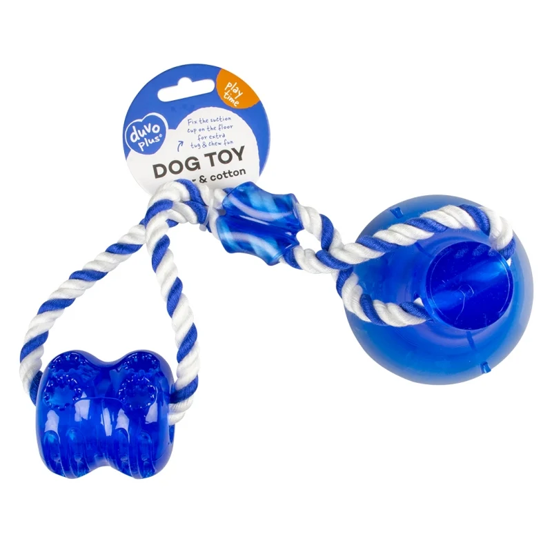 Jouet Tug 'n Chew avec ventouse Bleu