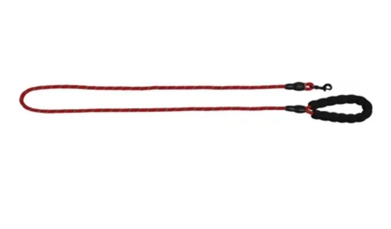 Laisse réfléchissante pour chien avec ligne de sécurité + poignée Eva rouge 8mmx150cm