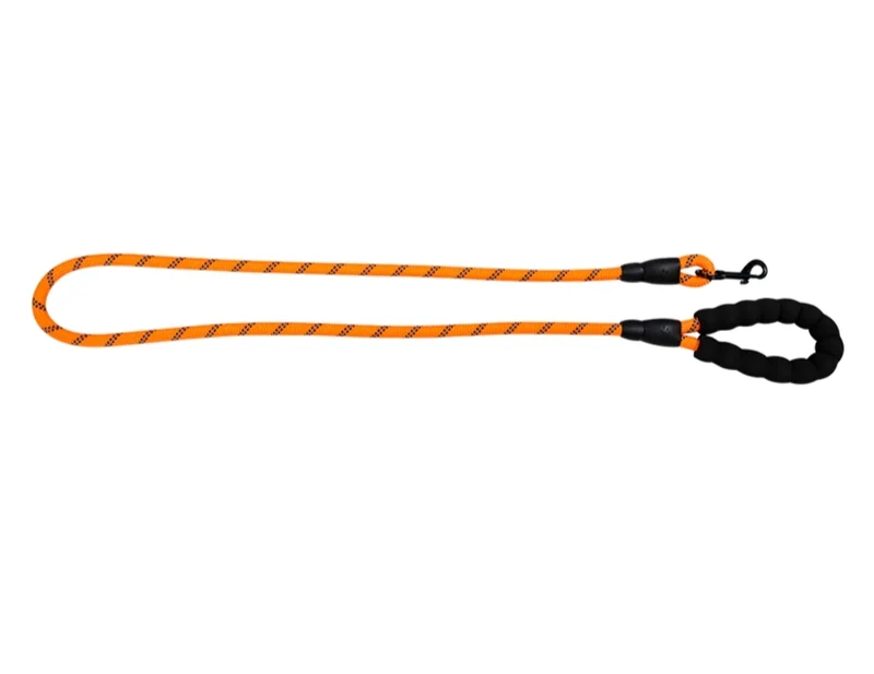 Laisse réfléchissante pour chien avec ligne de sécurité + poignée Eva Orange 8mmx150cm