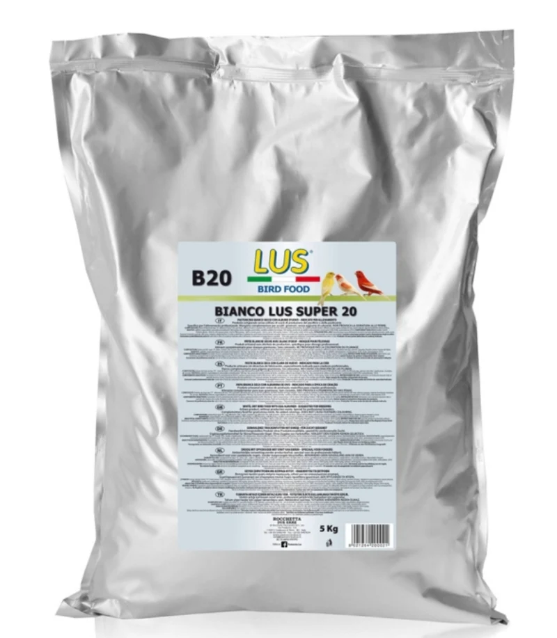LUS B20 Pâtée aux Oeufs - Bianco Lus Super 20 - 20% Protéines - 5kg