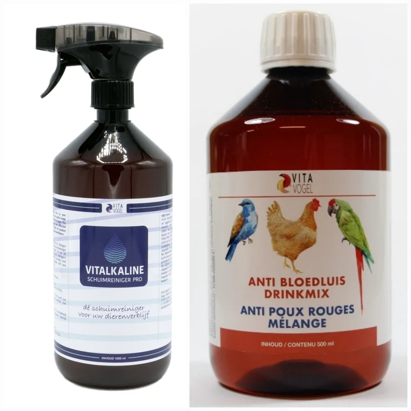 Pack Duo Vitalkaline Mousse Nettoyant Pro 1L + Boisson Anti Acariens Rouges 500 ml
