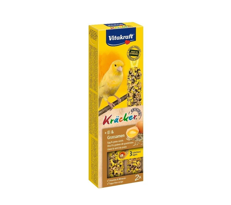Vitakraft Kräcker Oeuf canari et graines d'herbe, 2 pièces