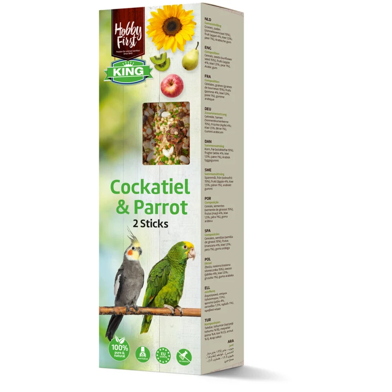 Hobby First King Sticks L Calopsittes & Perroquet Fruit 180 gr