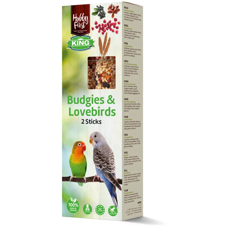 Hobby First King Sticks Perruche & Inséparable Fruits 60 gr