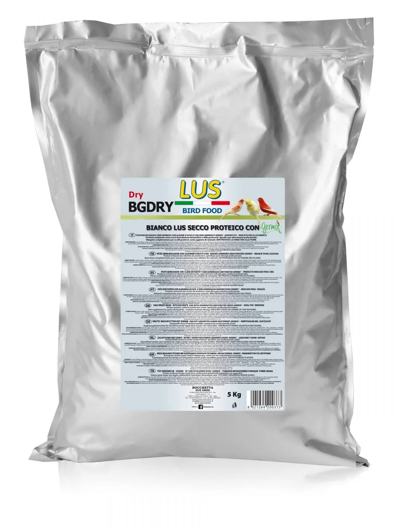 LUS BGDRY Pâtée aux oeufs blanche sèche 5kg + Germix